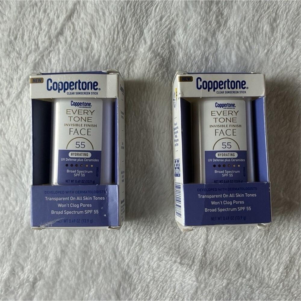 Coppertone Every Tone Invisible Finish Face SPF 55 Sunscreen Stick - 2 pack